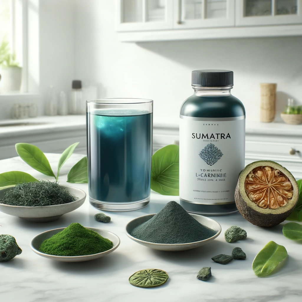 Sumatra Tonic ingredients, featuring L-Carnitine and Spirulina Blue